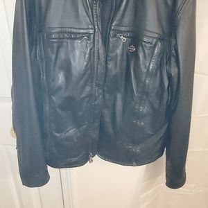 Harley Davidson black leather riding jacket